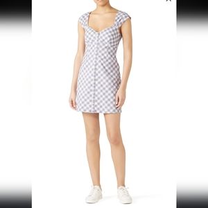 Saylor Hadleigh Gingham Lilac Mini Dress Women's M